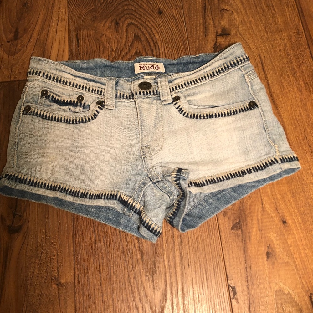 denim shorts with pretty detailing